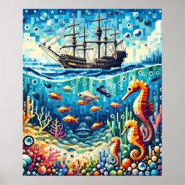 深い海の汚れ ポスター