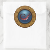 深い海の生物の船ポートホールスチームパンタコ ラウンドシール (バッグ)