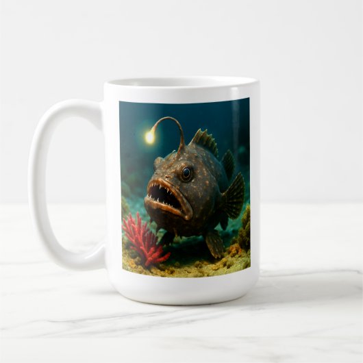 深い海の輝き:ザアンコウ コーヒーマグカップ (左)