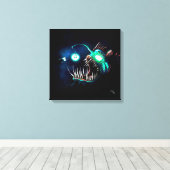 深い海アングラーフィッシュ キャンバスプリント (インサイチュ (ウッドフロア))