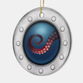 深い海クリーチャーSteampunk Explorer船ポートホール セラミックオーナメント (左)