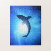 深い海シャークシルエット ジグソーパズル (縦)