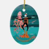 深い海ダイバーズクリスマス セラミックオーナメント (正面)