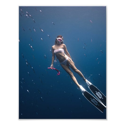 深い海海ダイビング写真 フォトプリント            (正面)