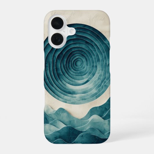 深い海渦電話ケース iPhone 16ケース (裏面)