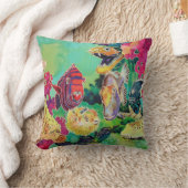 深い海美しい熱帯魚 クッション (ブランケット)