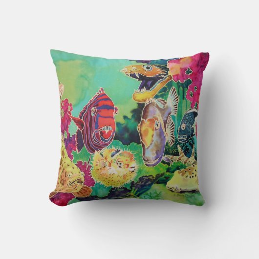 深い海美しい熱帯魚 クッション (正面)