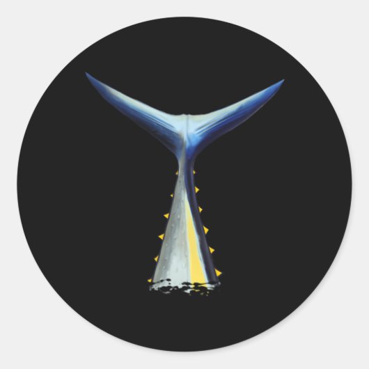 深い海魚釣りまぐろ尾くろまぐろ ラウンドシール (正面)