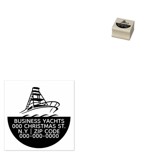 深い海魚釣り船ビジネスアドレスマーケティング ラバースタンプ (押印)