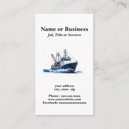 深い海魚釣り船 名刺 (正面)