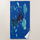 深い海 ビーチタオル (正面)