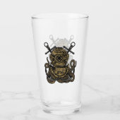 深い海、海ベルダイバー、タコ、いかり、 タンブラーグラス (裏面)