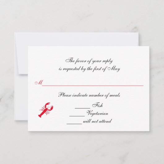 「深い海」 RSVP/リプライ・カード 出欠カード (正面)