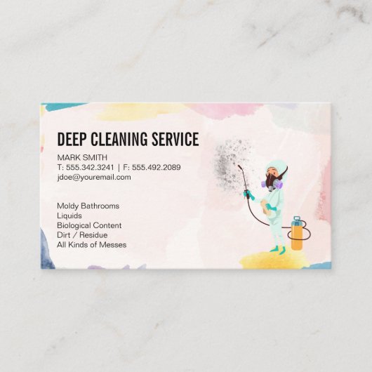 深い清掃作業員 名刺 (正面)