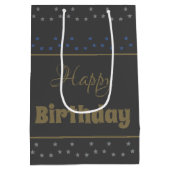 深い灰色の星型アクセント ミディアムペーパーバッグ (裏面)