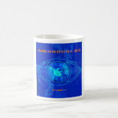 深い無地のブルー コーヒーマグカップ (中央)