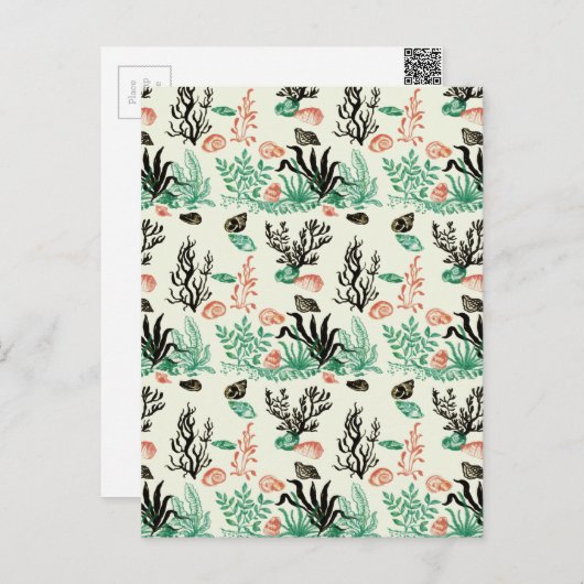 深い熱帯海シーコーラルシーシェルウォーターの色 ポストカード (正面/裏面)