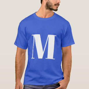深い王室のイニシャル文字モノグラムモダンスタイリッシュ Tシャツ