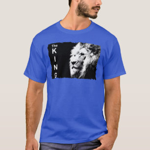 深い王室のブルーモダンアートポップ・アートのライオンヘエレガントッド Tシャツ