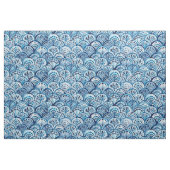 深い生命魚スケールの人魚の帆立貝の水彩画 ファブリック (ファットクウォーター)