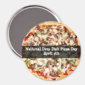 深い皿ピザデー4月5日ホリデーマグネット マグネット (正面/裏面)