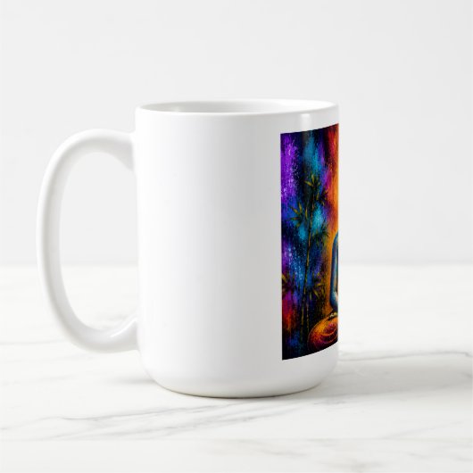 深い瞑想に入るガウタマ・ブッダ コーヒーマグカップ (左)