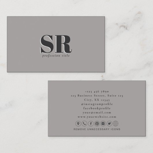 深い砂 | ベイ無地のジ中性 名刺 (正面/裏面)