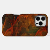 深い秋の豊かなアースカラーの抽象的なデザイン iPhoneケース (裏面横)