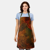 深い秋リッチ自然抽象芸術秋 エプロン (着用した状態)