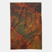 深い秋リッチ自然抽象芸術秋 キッチンタオル (縦)