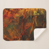 深い秋リッチ自然抽象芸術秋 シェルパブランケット (正面(横))