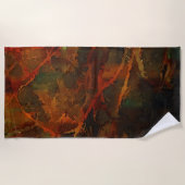 深い秋リッチ自然抽象芸術秋 ビーチタオル (正面)