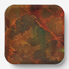 深い秋リッチ自然抽象芸術秋 ペーパープレート