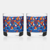 🌊 「深い端」の岩（ペア） ウイスキーグラス (正面)