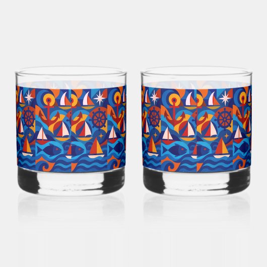 🌊 「深い端」の岩（ペア） ウイスキーグラス (右)