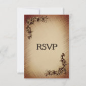 深い素朴の花RSVPのEntreeの選択 出欠カード (裏面)
