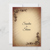 深い素朴花結婚式招待状 招待状 (裏面)
