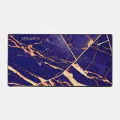 深い紫とバラ金ゴールド大理石を追加ネームモノグラム デスクマット (正面)
