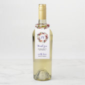 深い紫と白の花リース – ありがとう ボトルネックタグ (ボトル)