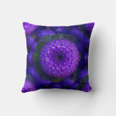 深い紫と緑の斑点のあるパターン枕 クッション (裏面)