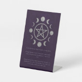 深い紫と銀の星形五角形葬儀 台座サイン (正面)