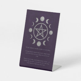 深い紫と銀の星形五角形葬儀 台座サイン