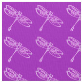 深い紫の上のラン淡い色のド、トンボ ファブリック (クローズアップ)