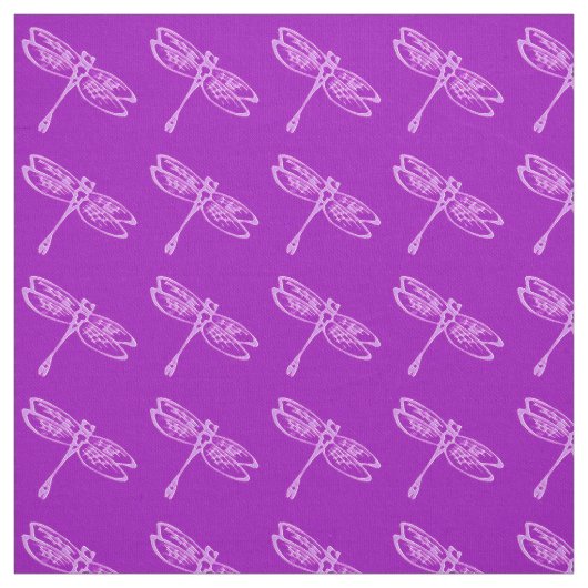 深い紫の上のラン淡い色のド、トンボ ファブリック (見本)