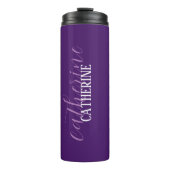 深い紫エレガント白ミニマルカスタマイズ タンブラー (正面)