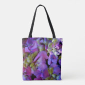 深い紫エレガント紫マゼンダフローラアジサイ トートバッグ (裏面)