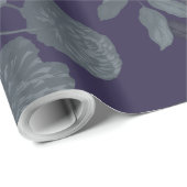 深い紫グラデーションモダンヴィンテージフローラ ラッピングペーパー (ロールコーナー)