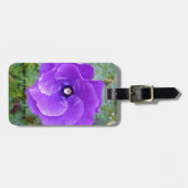 深い紫ハイビスカスの花、 ラゲッジタグ (正面横)