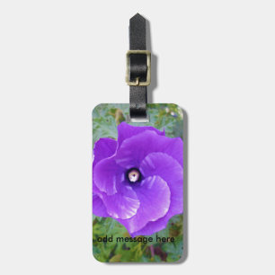 深い紫ハイビスカスの花、 ラゲッジタグ