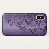 深い紫フローラレース Case-Mate iPhoneケース (裏面(横))